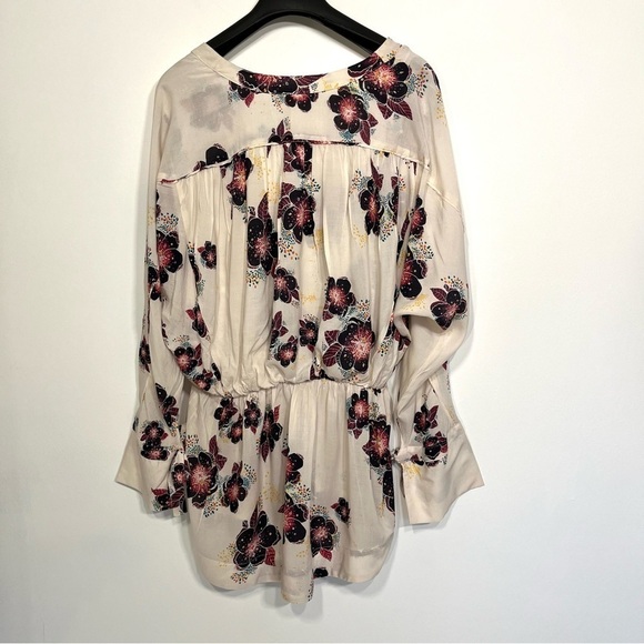 Free People Tuscan Dreams Tunic Top, Blouse, boho floral, long sleeve, b… - Picture 6 of 7